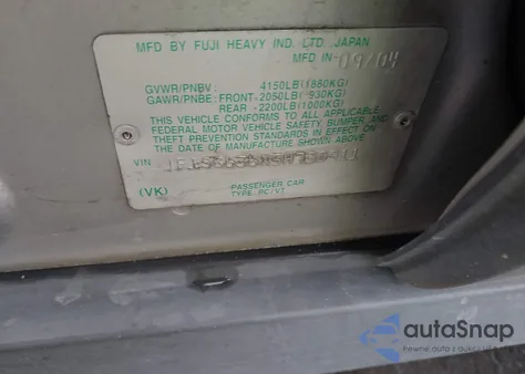 2005 Subaru Forester 2.5X z USA, uszkodzony, nr VIN JF1SG636X5H730911